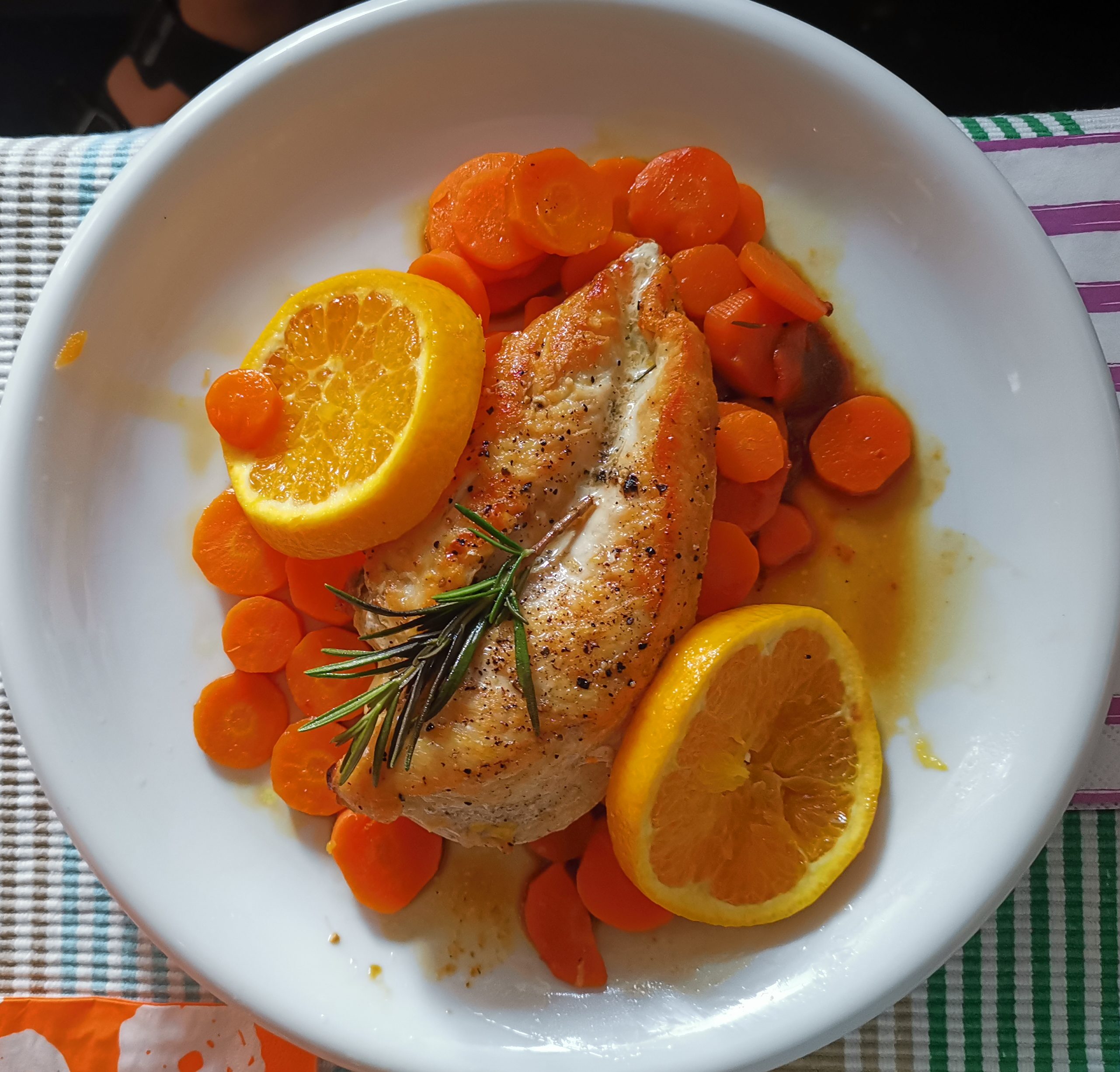 Hähnchenbrustfilet mit Orangen und Karotten - Bluis Kochwelt